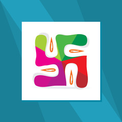 creative hindu religion mark swastika vector illustration