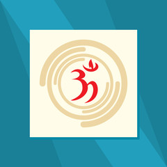 hindu religion symbol OM vector illustration