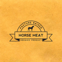 premium horse meat with grunge texture on old paper background