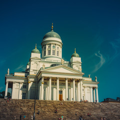 Fototapeta na wymiar Helsinki Cathedral, Helsinki, Finland. Summer Sunny Day