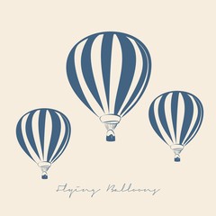 Naklejka premium FLYING BALLOONS VECTOR ILLUSTRATION