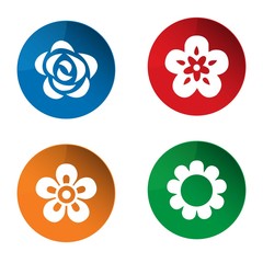 Flower icon. Vector. Buttons