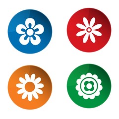 Flower icon. Vector. Buttons