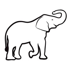 Naklejka premium ELEPHANT OUTLINE VECTOR