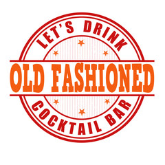Old fashioned cocktail stamp