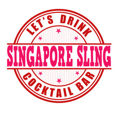 Singapore sling cocktail  stamp