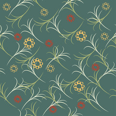 Green  leaves seamless background. vector design illustration.