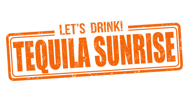 Tequila sunrise cocktail stamp