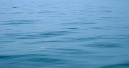 Blue sea calm wave. Motion blur