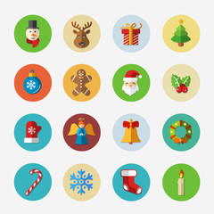 Fototapeta na wymiar Christmas bright icons collection - vector illustration.