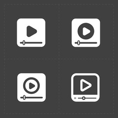 Modern vector flat video player icons.