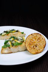 slice of baked fish pike perch
