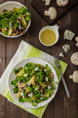 Fresh salad with vegetable and blue cheese