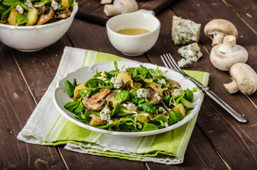 Fresh salad with vegetable and blue cheese