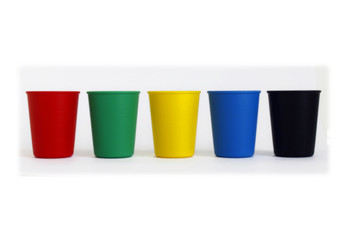 Eimer bunt cup farbig color colorful pot plastic