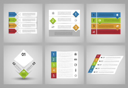 collection of infographic colorful banners