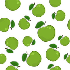 Seamless Pattern of Apple, Fruit Pattern,  Vector Illustration