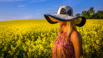 Woman on a field of rape