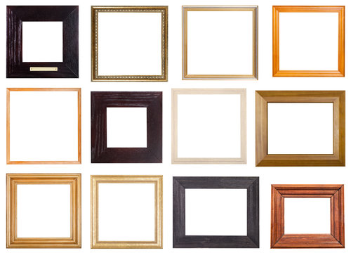 set of 12 pcs square wooden picture frames