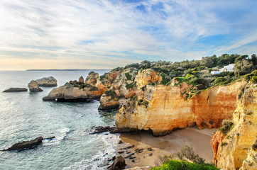 Praia da Rocha in Portimao, Algarve region, Portugal