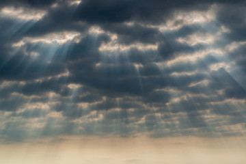 Rays of sun through the clouds