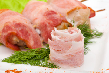 Kebab meat with herbs