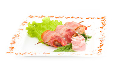 Kebab meat with herbs