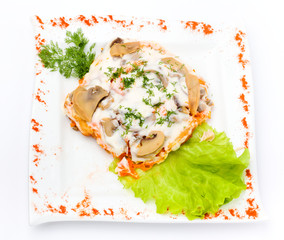 meat with mushrooms and sour cream