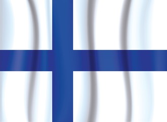 Obraz premium Finland flag, satin curtain wave flag vector