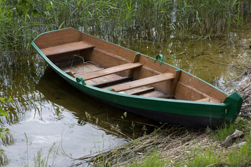 Wooden boat near the coast