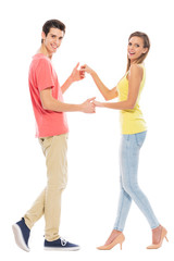 Young couple smiling