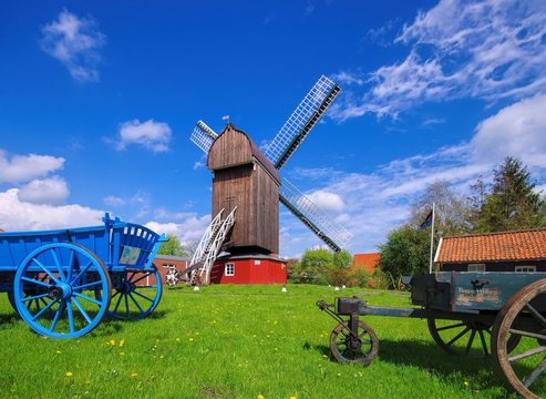 Dornum Bockwindmuehle - post mill Dornum 01