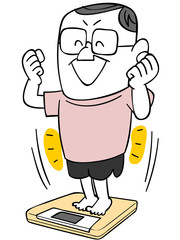 ダイエットに成功した中年男性