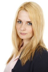 Naklejka premium A portrait of a young blond woman.