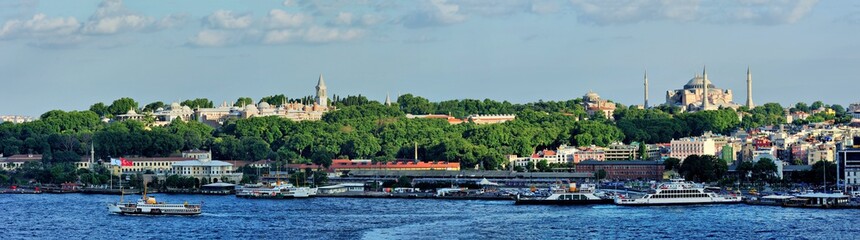 Topkapi Palace and Hagia Sophia Panoroma from Galata Tower