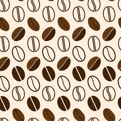 Coffee  beans seamless texture. 