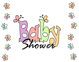 Baby shower invitation card.