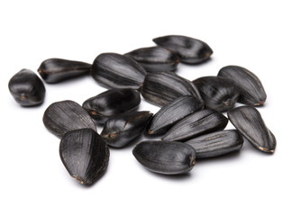 Sunflower seeds  isolated on white background close up