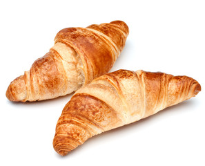 Croissant or  crescent roll isolated on white background cutout