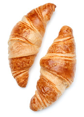 Croissant or  crescent roll isolated on white background cutout