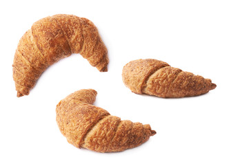 Sweet croissant pastry isolated