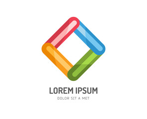 Abstract colored box vector icon. Isolated on white background