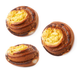 Sweet cinnamon bun roll isolated