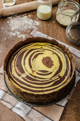 Cheesecake with honey and chocolate