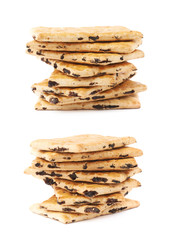 Twisted stack of cookies isolated