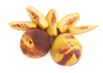 Served peach fruit composition isolated