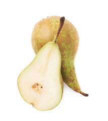 Cut and served green pear