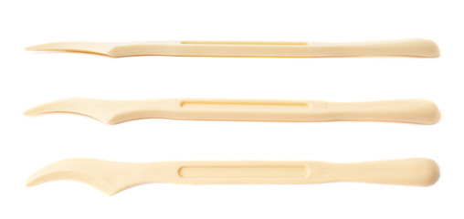 Plastic knife tool isolated