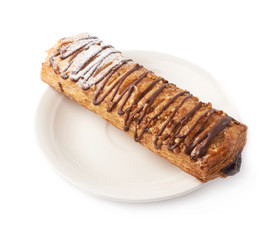 Sweet bread bun pastry isolated
