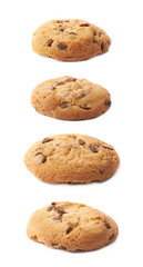 Round cookie with chocolate